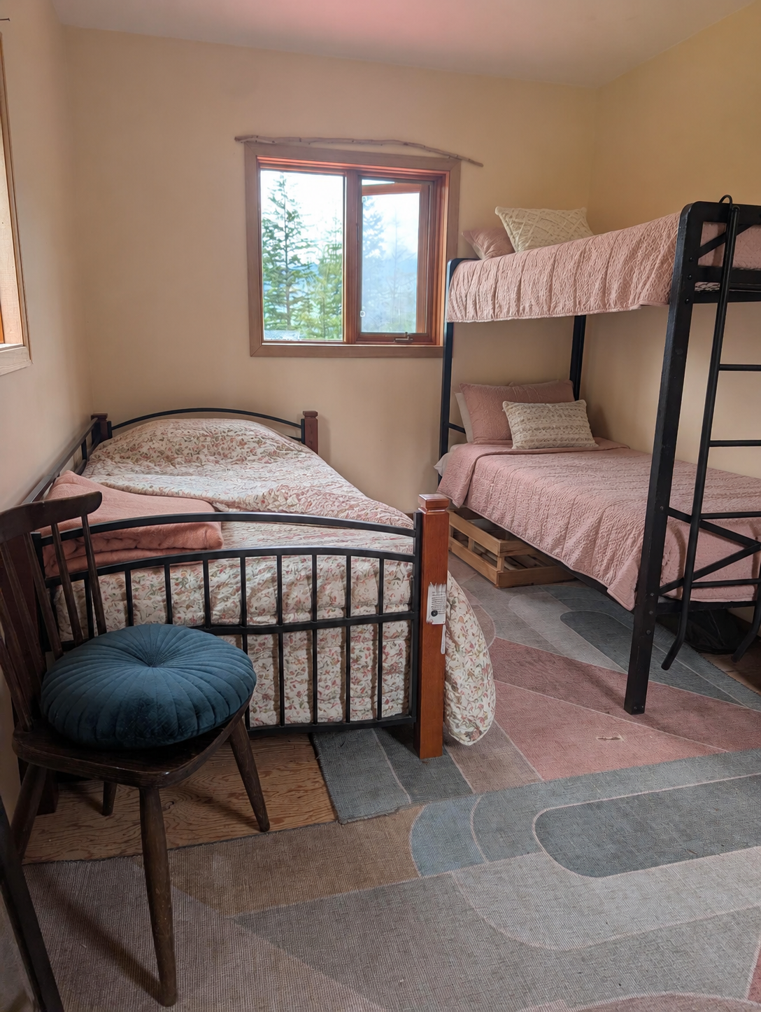 Bunk room with warm bedding